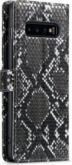 Samsung S10 Plus Zwart - Slangen Book Case