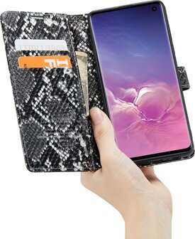 Samsung S10 Plus Zwart - Slangen Book Case