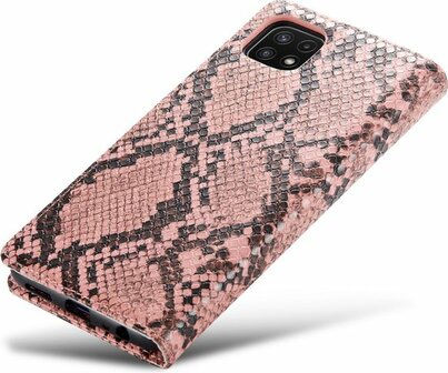 Samsung A22 5G Roze - Slangen Book Case