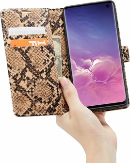 Samsung S10 Plus Beige - Slangen Book Case