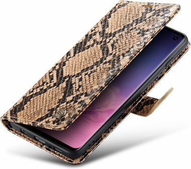 Samsung S10 Plus Beige - Slangen Book Case