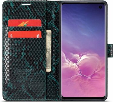 Samsung S10 Plus Groen - Slangen Book Case