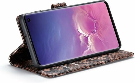 Samsung S10 Plus Bruin - Slangen Book Case