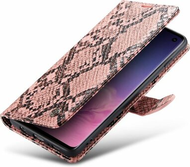 Samsung S10 Plus Roze - Slangen Book Case