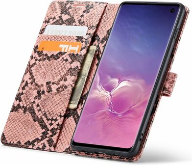 Samsung S10 Plus Roze - Slangen Book Case