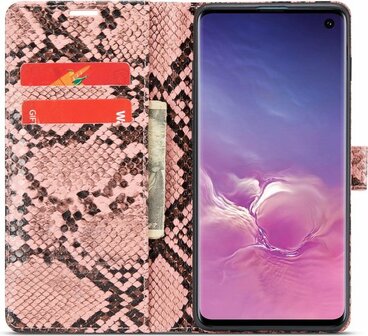 Samsung S10 Plus Roze - Slangen Book Case
