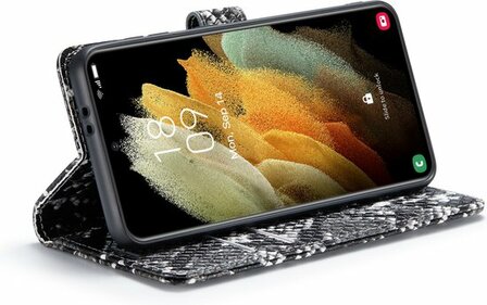 Samsung S21 FE Zwart - Slangen Book Case