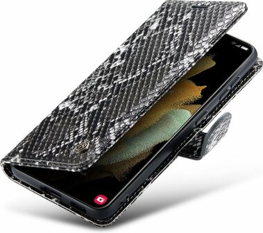 Samsung S21 FE Zwart - Slangen Book Case