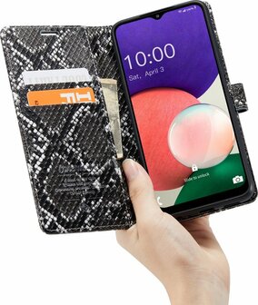 Samsung A22 5G Zwart - Slangen Book Case