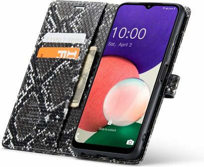 Samsung A22 5G Zwart - Slangen Book Case