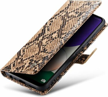 Samsung A22 5G Beige - Slangen Book Case