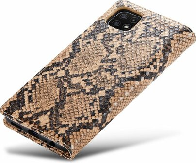 Samsung A22 5G Beige - Slangen Book Case