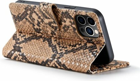 iPhone 13 Pro Beige - Slangen Book Case
