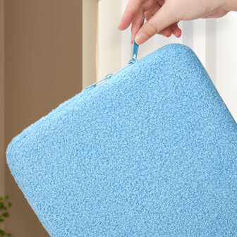 Teddy Sleeve Bag - Laptophoes &amp;amp; Tablet 13 inch - Blauw