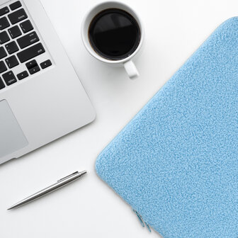 Teddy Sleeve Bag - Laptophoes &amp;amp; Tablet 13 inch - Blauw