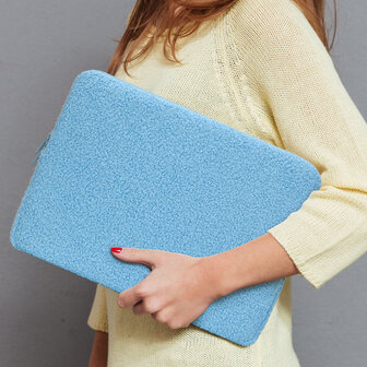 Teddy Sleeve Bag - Laptophoes &amp;amp; Tablet 13 inch - Blauw