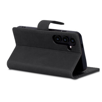 Samsung S25 - Charcoal Gray - Leather Book Case