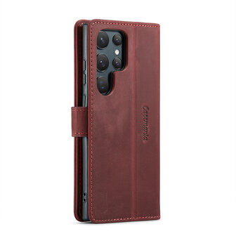 Samsung S24 Ultra Crimson Red - Leather Book Case