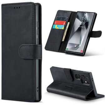 Samsung S24 Ultra Charcoal Gray - Leather Book Case