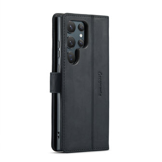 Samsung S24 Ultra Charcoal Gray - Leather Book Case