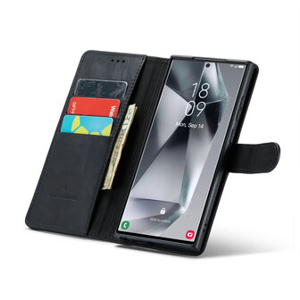 Samsung S24 Ultra Charcoal Gray - Leather Book Case