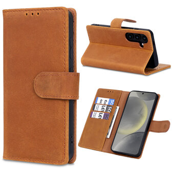 Samsung S25 - Sienna Brown - Leather Book Case