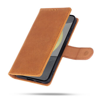 Samsung S25 - Sienna Brown - Leather Book Case