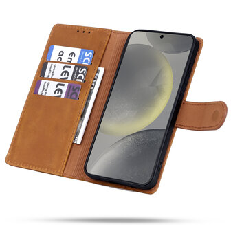 Samsung S25 - Sienna Brown - Leather Book Case