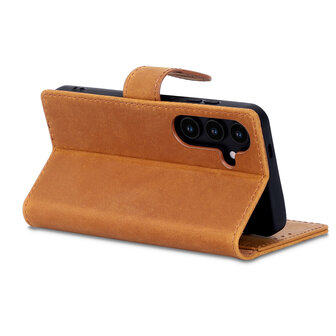 Samsung S25 - Sienna Brown - Leather Book Case