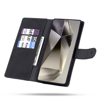 Samsung S25 Ultra - Charcoal Gray - Leather Book Case