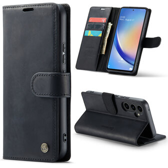 Samsung S23 Plus Charcoal Gray - Lederen Book Case