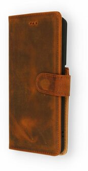 Samsung S21 Ultra Bruin - Lederen Book Case