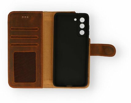 Samsung S21 Plus Bruin - Lederen Book Case