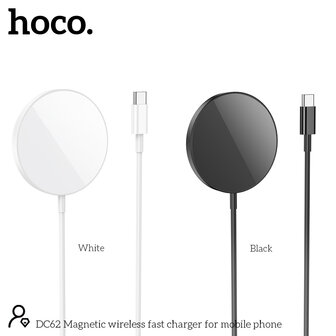 Hoco MagSafe Oplader - Snel Lader (Type C) - 1m USB C - Zwart