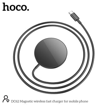 Hoco MagSafe Oplader - Snel Lader (Type C) - 1m USB C - Zwart