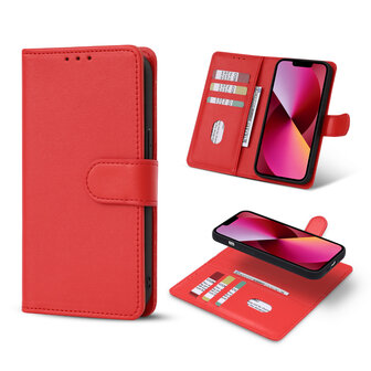 iPhone 16 - 2 in 1 Afneembare Book Case - Rood