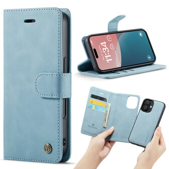 iPhone 16 - Aqua Blue - 2 in 1 Book Case