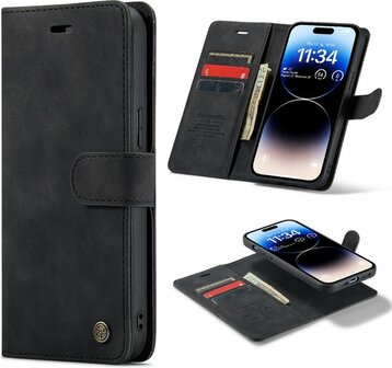 iPhone 14 Pro Charcoal Gray - 2 in 1 Book Case