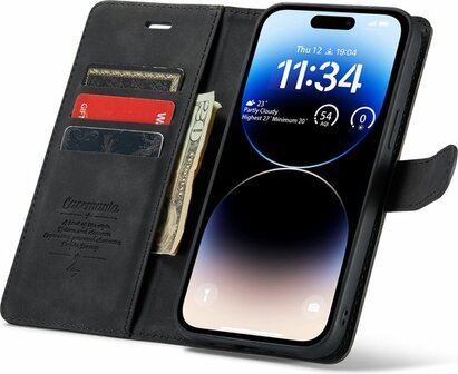iPhone 14 Pro Charcoal Gray - 2 in 1 Book Case