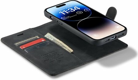 iPhone 14 Pro Charcoal Gray - 2 in 1 Book Case