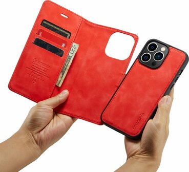 iPhone 14 Pro Crimson Red - 2 in 1 Book Case