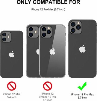 iPhone 12 Pro Max - Back Cover &amp;amp; 2X Glas - Zwart