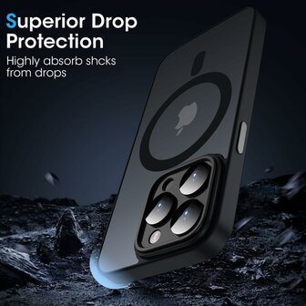 iPhone 14 Pro - Zwart - Matte Armor - Geschikt voor MagSafe