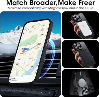 iPhone 14 Pro - Zwart - Matte Armor - Geschikt voor MagSafe