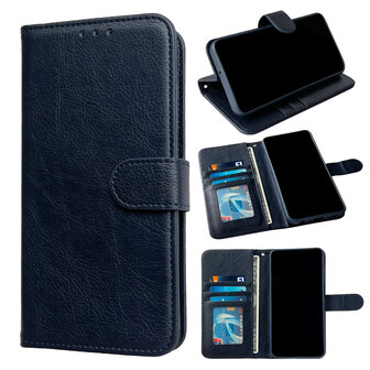 iPhone 16e - Blauw - Luxe Book Case
