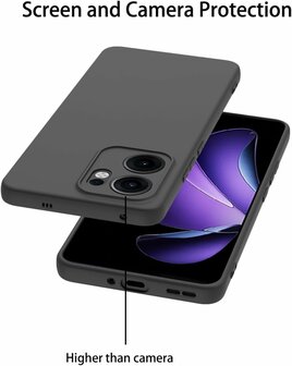 Reno 13 F - Siliconen Back Cover - Zwart