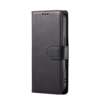 iPhone 16 Pro - Zwart - Lederen Book Case