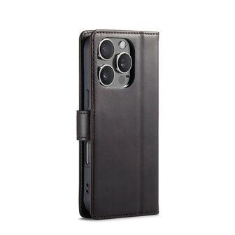iPhone 16 Pro - Zwart - Lederen Book Case