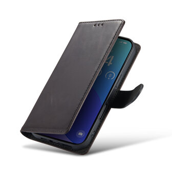iPhone 16 Pro - Zwart - Lederen Book Case