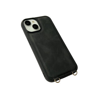 iPhone 15 - Charcoal Gray -  2 in 1 MagSafe Wallet Case - met Koord